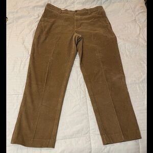 LL Bean Chino Mens 42x32 Corduroy Comfort Waist Stretch Straight Classic Tan EUC